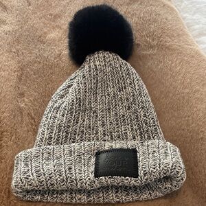 Love Your Melon Black and Gray Knit Beanie